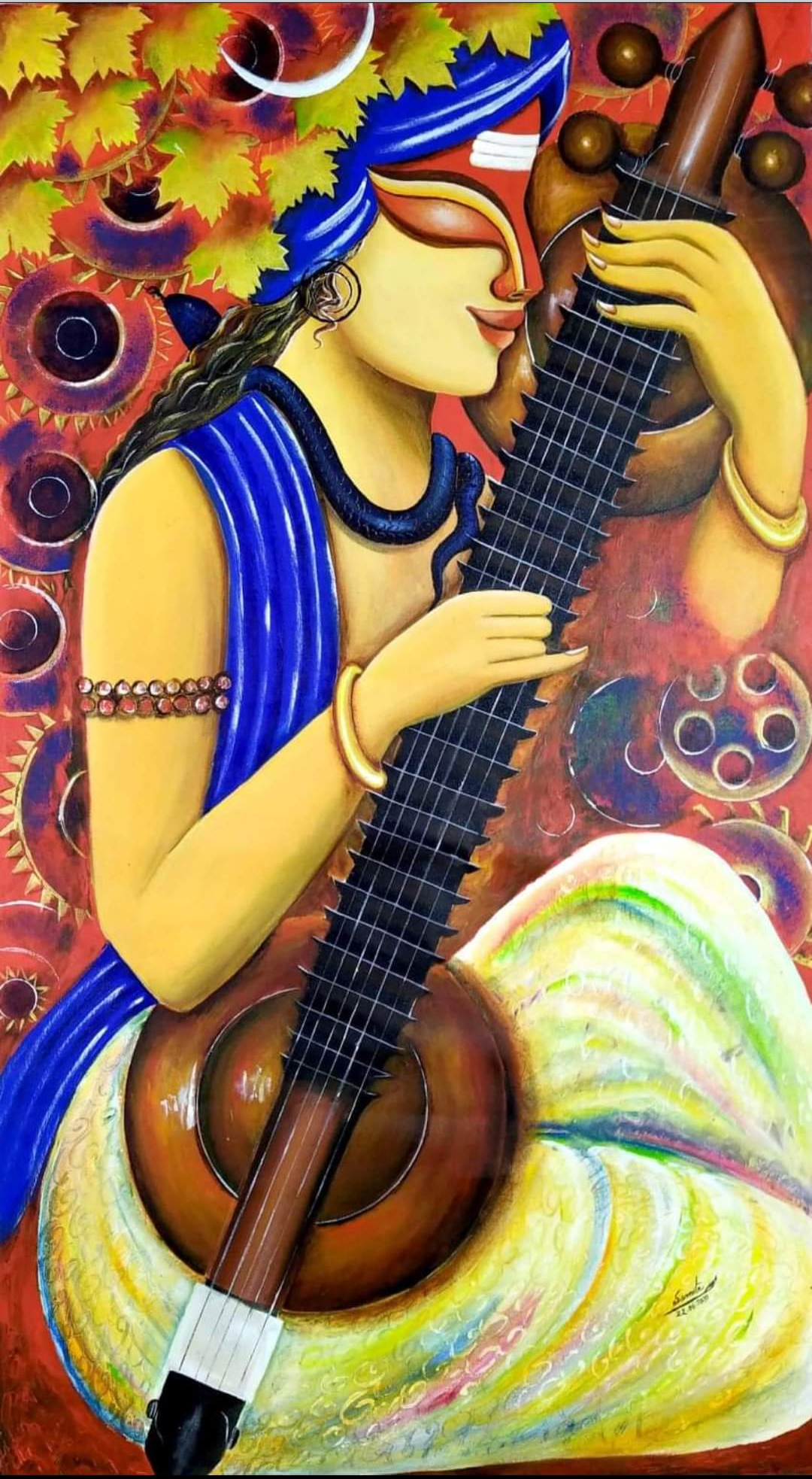Rudra-Veena I Acrylic on Canvas I 28in x 48in