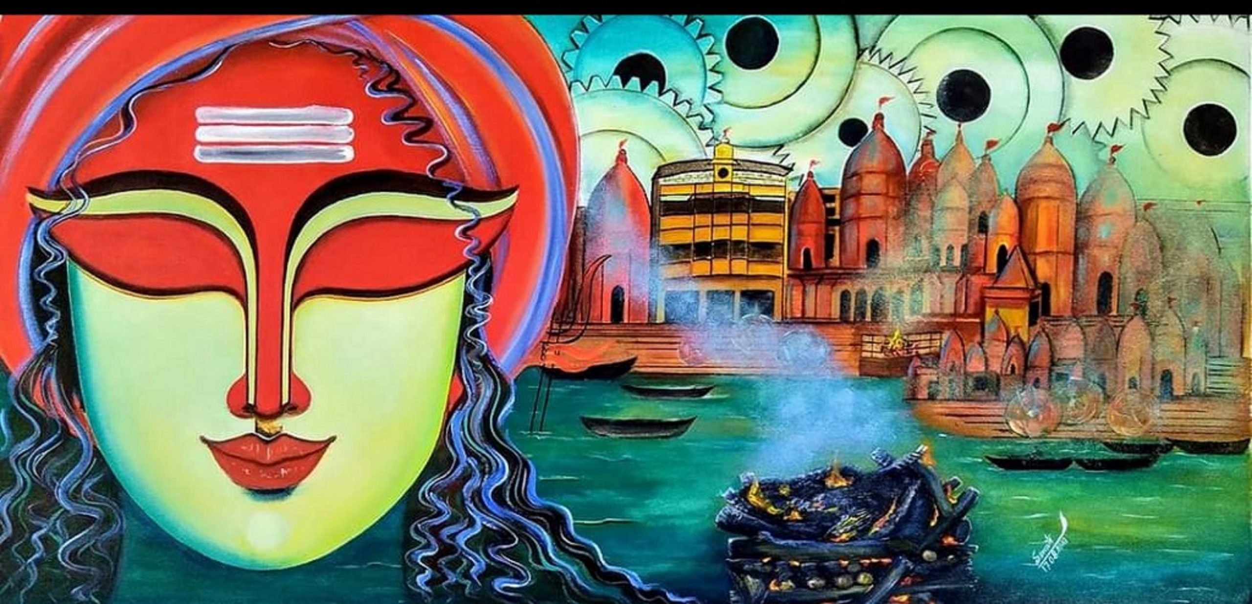 VISHESHWAR S-2 I Acrylic on Canvas I 24inx48in